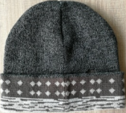Knit Beanie – YF7A03-H-CHARCOAL-DiamondPattern