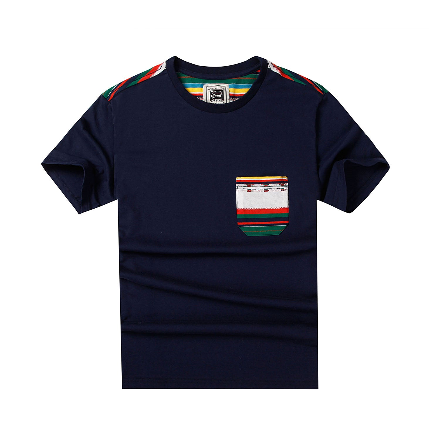 Men's Bohemian Tribal Striped Pocket T-Shirt – Vintage Short Sleeve Casual Top - Beautiful Giant