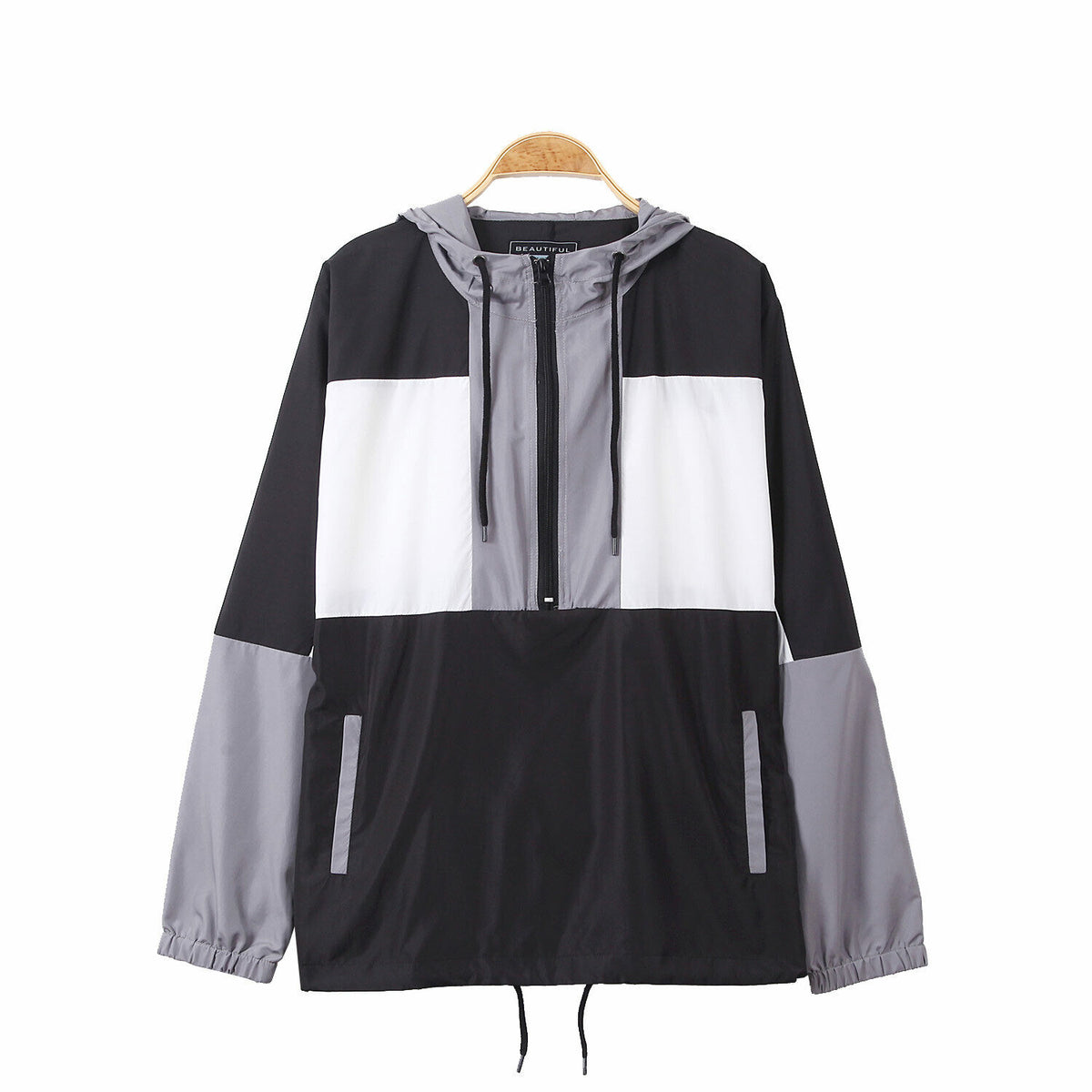 Hooded Windbreaker – YS8J12-BLACKWHITE