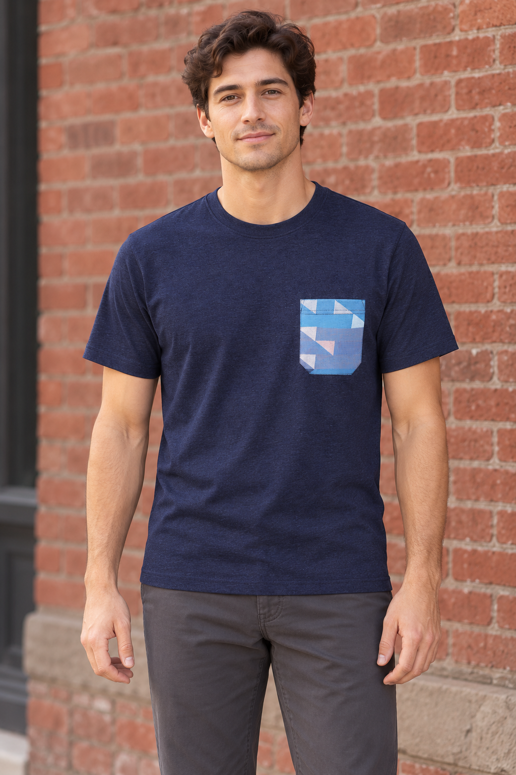 AI-generated BG editorial model: 215115-navy styling illustration; original product photo retained.