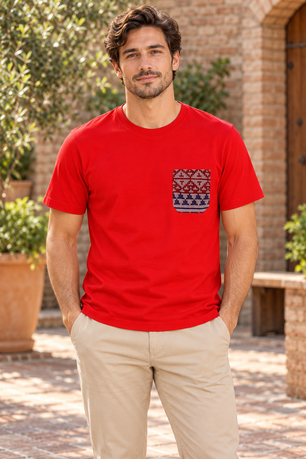 AI-generated BG editorial model: 215129-red styling illustration; original product photo retained.