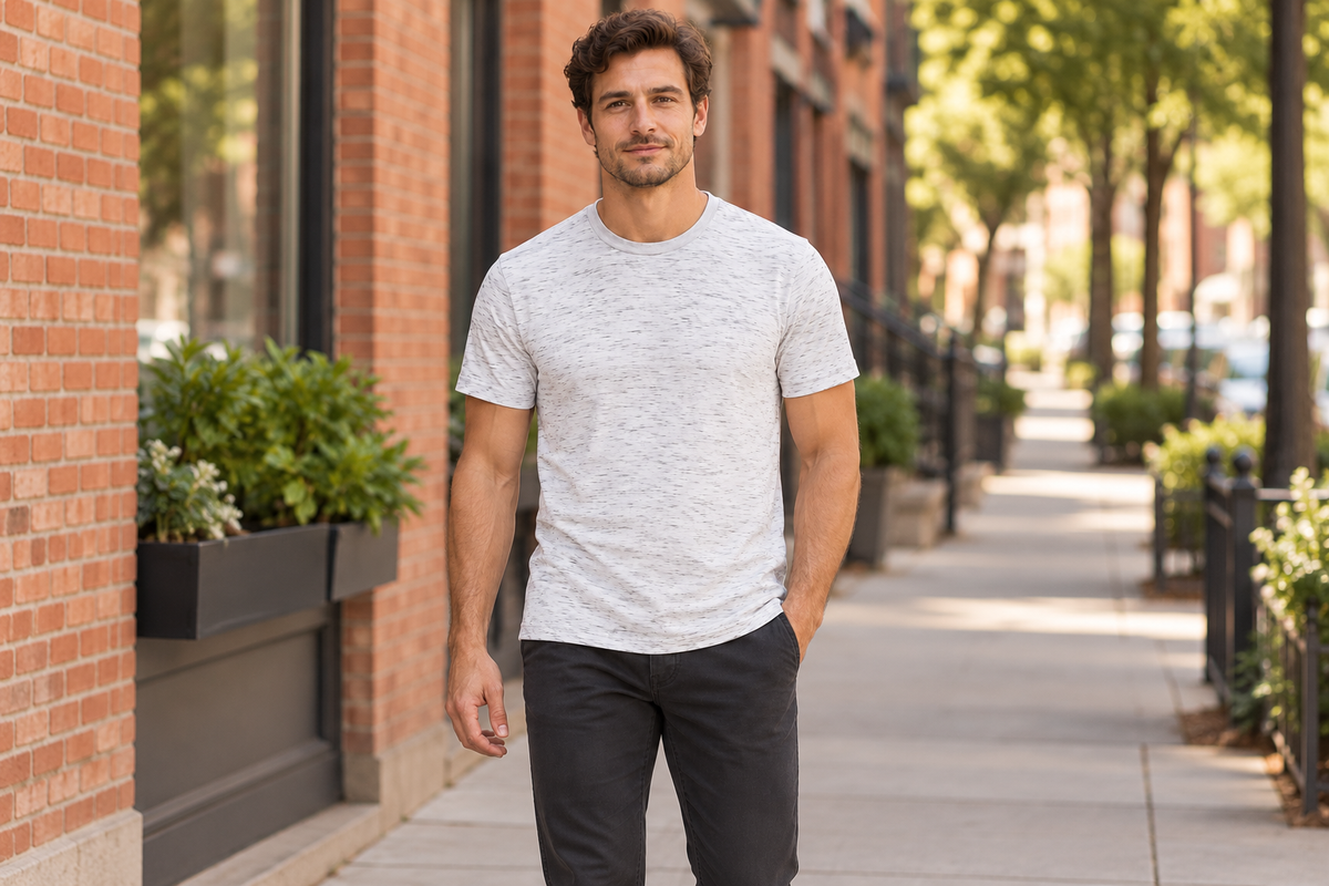 AI-generated BG editorial lifestyle: 219020-white in a natural urban setting; see original product photo.