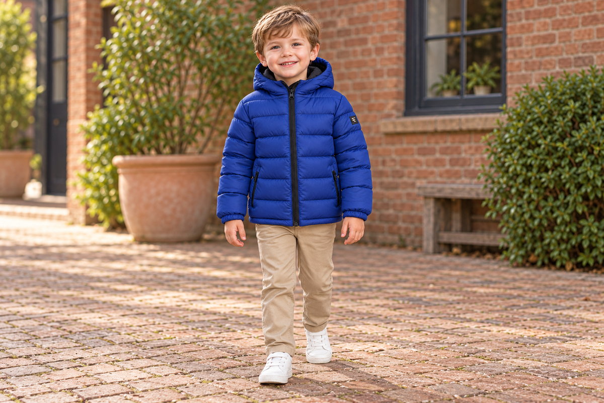 AI-generated BG editorial lifestyle: bg22195-royalblue in a natural urban setting; see original product photo.