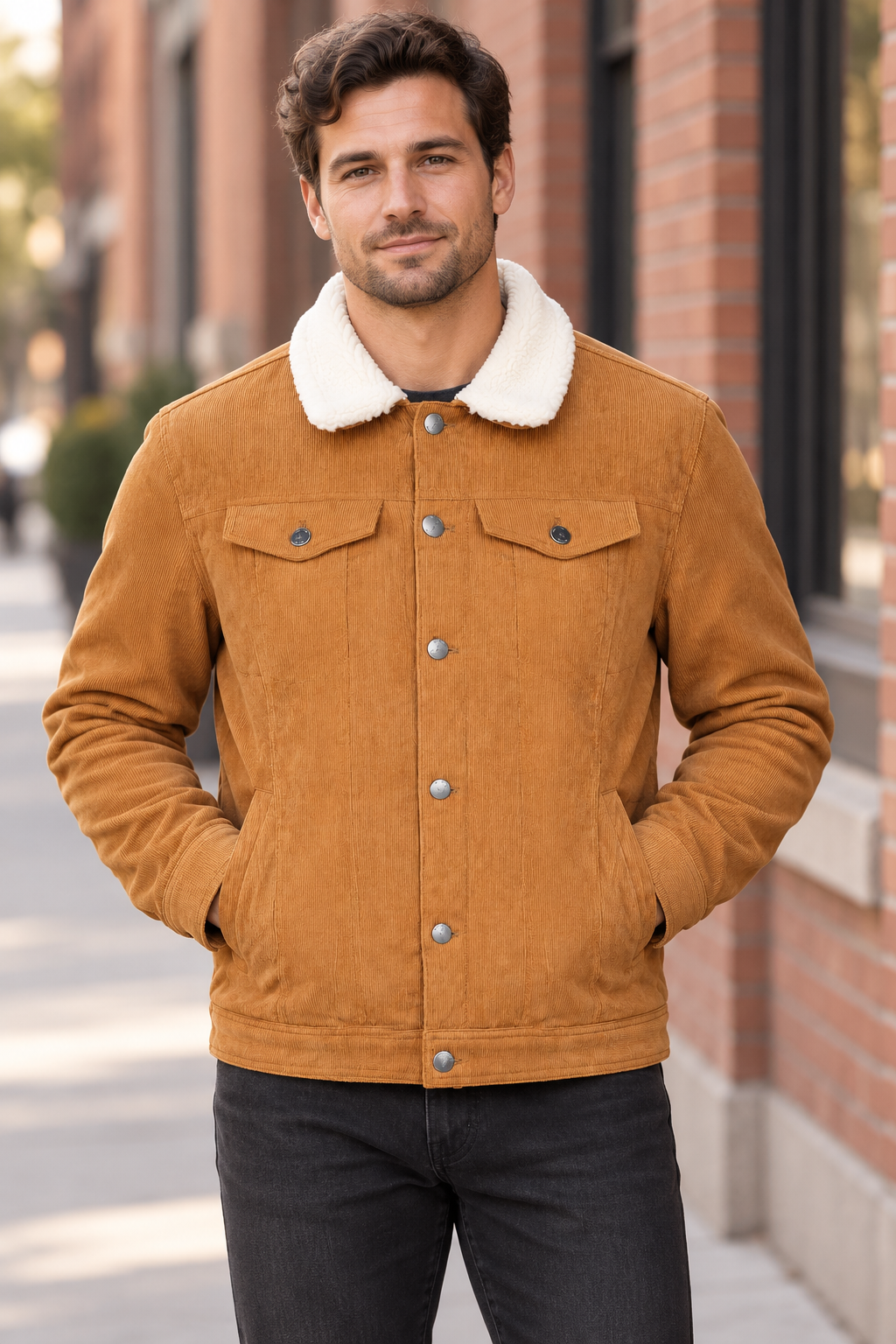 AI-generated BG editorial model: bgjkt032cs-buck styling illustration; original product photo retained.
