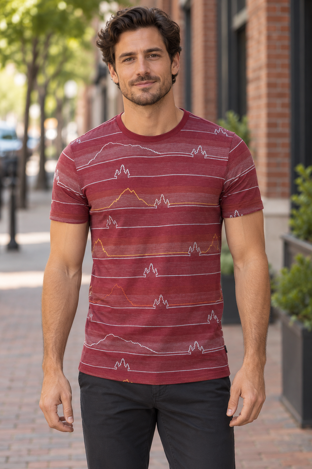 AI-generated BG editorial model: bgkt7108-oxblood styling illustration; original product photo retained.