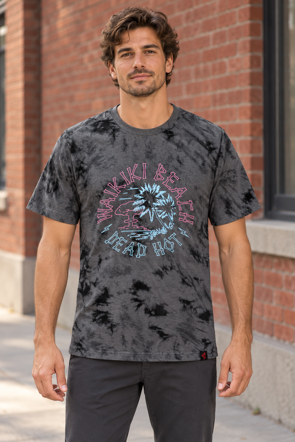 AI-generated BG editorial model: bgkt7510-blacktiedye styling illustration; original product photo retained.