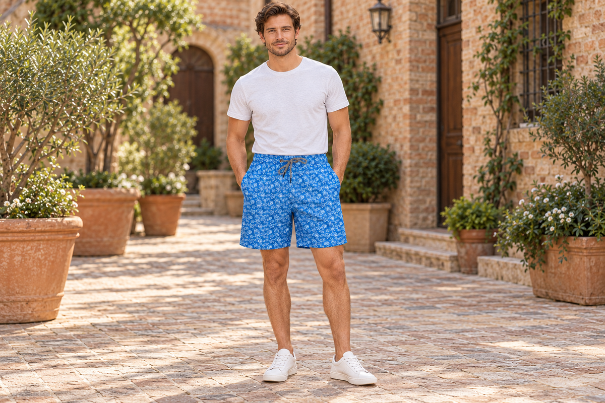 AI-generated BG editorial lifestyle: mjm-2020-015-blue in a natural urban setting; see original product photo.