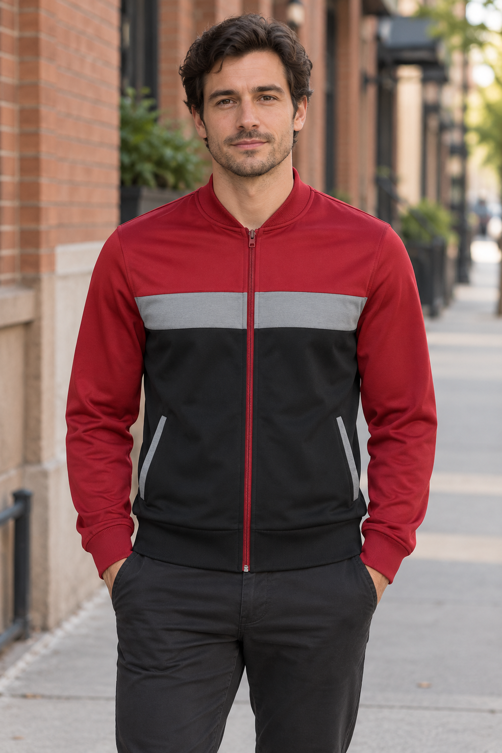AI-generated BG editorial model: yf8j03-blackoxblood styling illustration; original product photo retained.