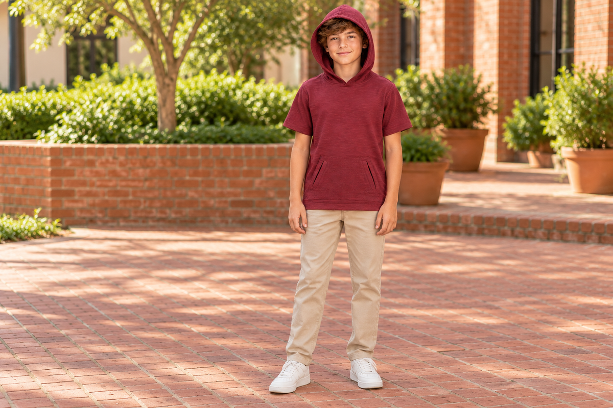 AI-generated BG editorial lifestyle: ys8t15-h-red in a natural urban setting; see original product photo.