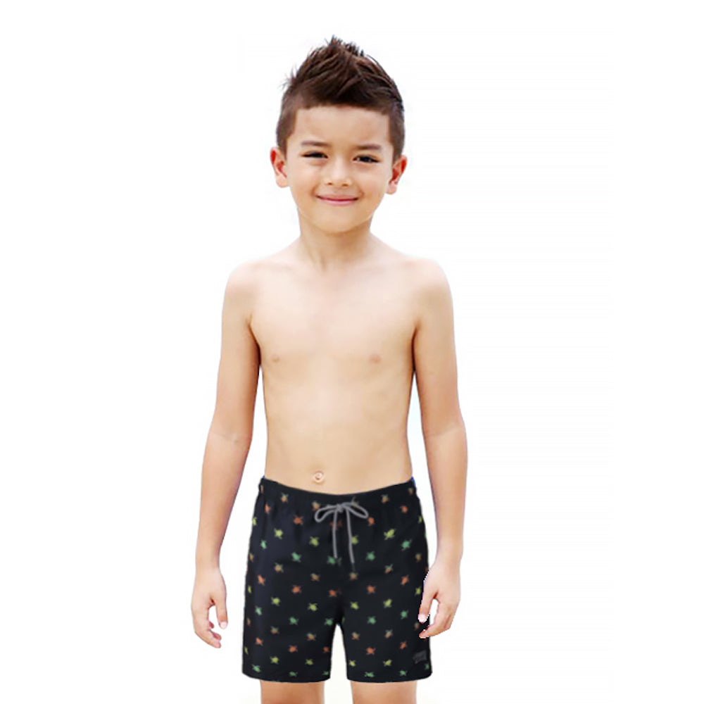 Boy's Kid Family Match Fast Dry Mesh Lining Swim Trunks Shorts (BGBT 2020-BLACK) - Beautiful Giant