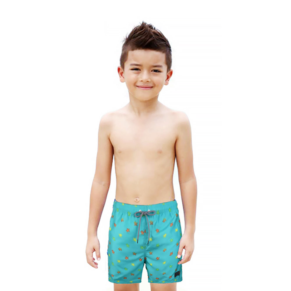 Boy's Kid Family Match Fast Dry Mesh Lining Swim Trunks Shorts (BGBT 2020-TEAL) - Beautiful Giant