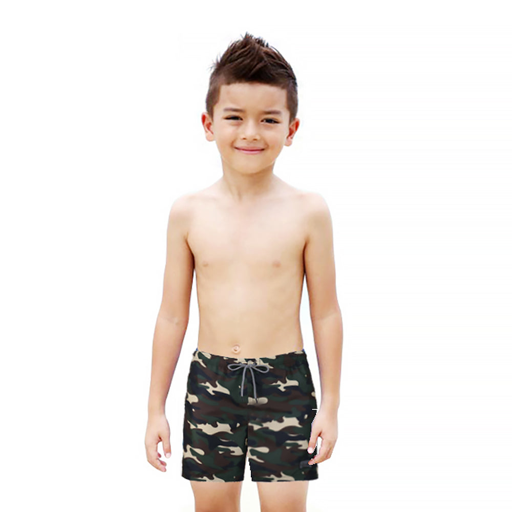 Boy's Kid Family Match Fast Dry Mesh Lining Swim Trunks Shorts (BGBT 2025-CAMO) - Beautiful Giant
