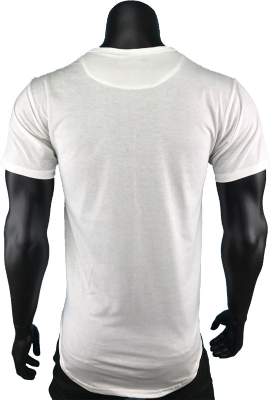 Men's T-shirt Essentails High-tech Crewneck Breathable Running Stripe T-shirt-White - Beautiful Giant