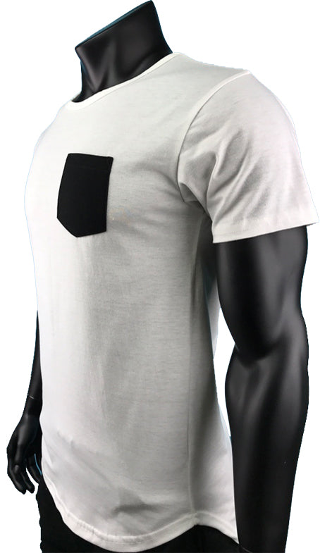 Men's T-shirt Essentails High-tech Crewneck Breathable Running Stripe T-shirt-White - Beautiful Giant