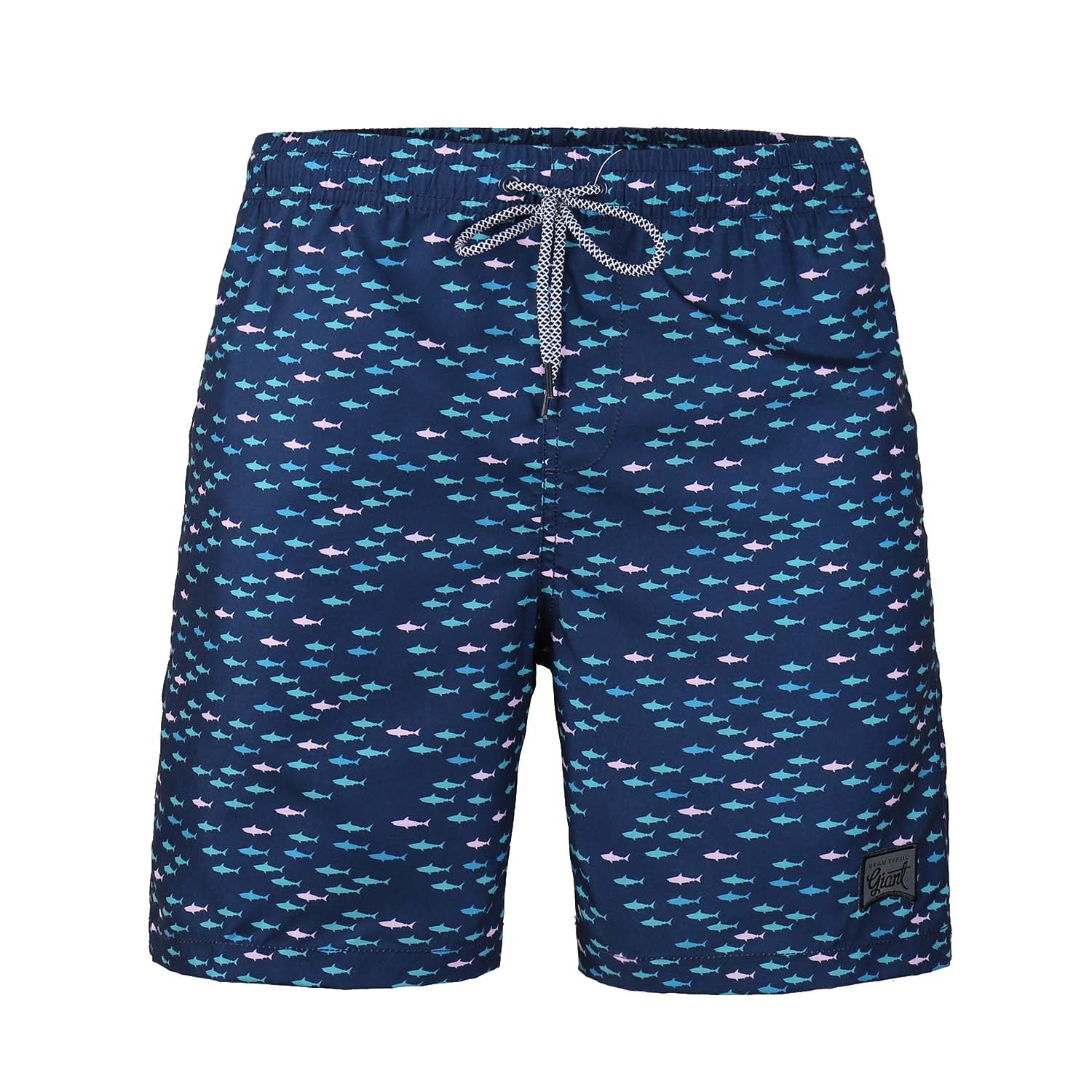 Boy's Kid Family Match Fast Dry Mesh Lining Swim Trunks Shorts (BGBT 2019-BLUE) - Beautiful Giant