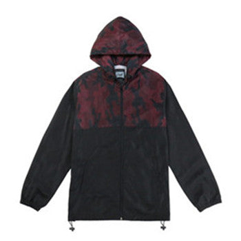 Men's-Waterproof-Lightweight-Hooded-Windbreaker(BGWB3021-OX-BLOOD/BLACK) - Beautiful Giant