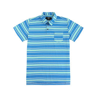 Men's-Casual-Striped-Button-Up-Short-Sleeve-Sports-Pocket-T-shirt-(BGKT-7036P-TURQUOISE) - Beautiful Giant