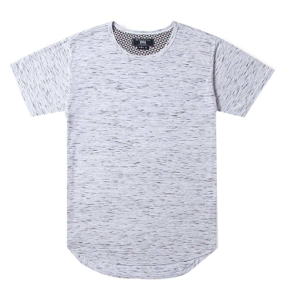 Men's T-shirt Essentails High-tech Crewneck Breathable Running Stripe Top-WHITESPECKLE - Beautiful Giant