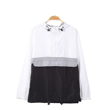 Men's-Hooded-Lightweight-Windbreaker(YF7J01-BLACK/WHITE) - Beautiful Giant