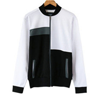 Men's-Full-Zip--Sports-Jacket-(YF8J02-BLK/WHT) - Beautiful Giant
