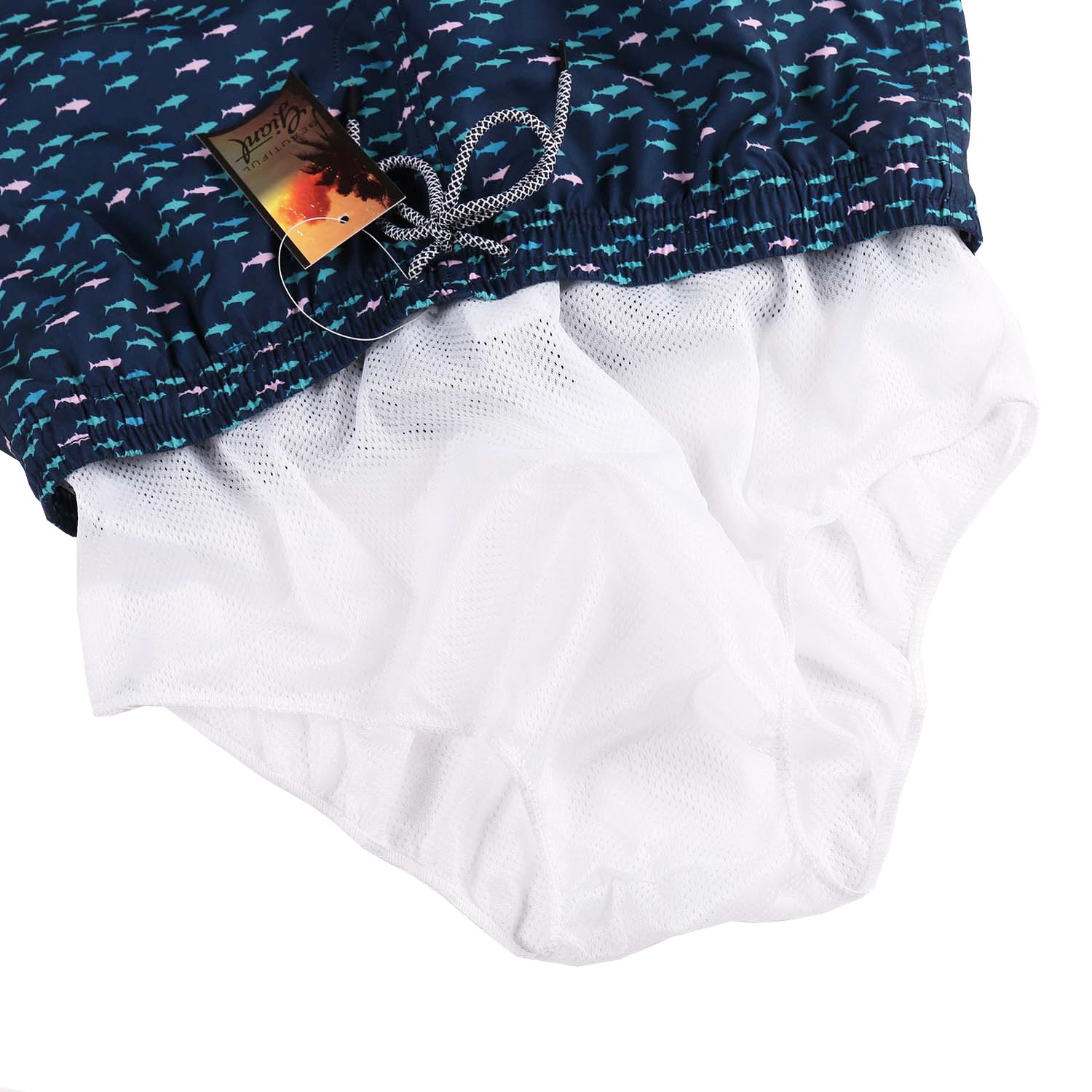 Boy's Kid Family Match Fast Dry Mesh Lining Swim Trunks Shorts (BGBT 2019-BLUE) - Beautiful Giant