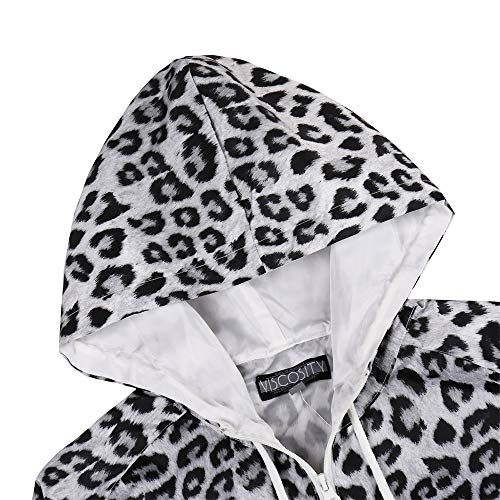 Beautiful Giant Women's Animal Pattern Fashion Hooded Jacket with Full Zip (White/Cheetah, S) - Beautiful Giant