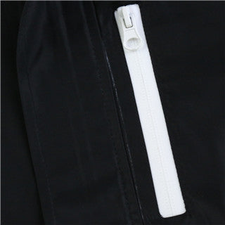 Men's-Casual-Hooded-Lined-Block-Windbreaker(BGWBL3037-BLACK-WHITE) - Beautiful Giant
