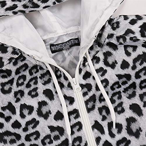 Beautiful Giant Women's Animal Pattern Fashion Hooded Jacket with Full Zip (White/Cheetah, S) - Beautiful Giant