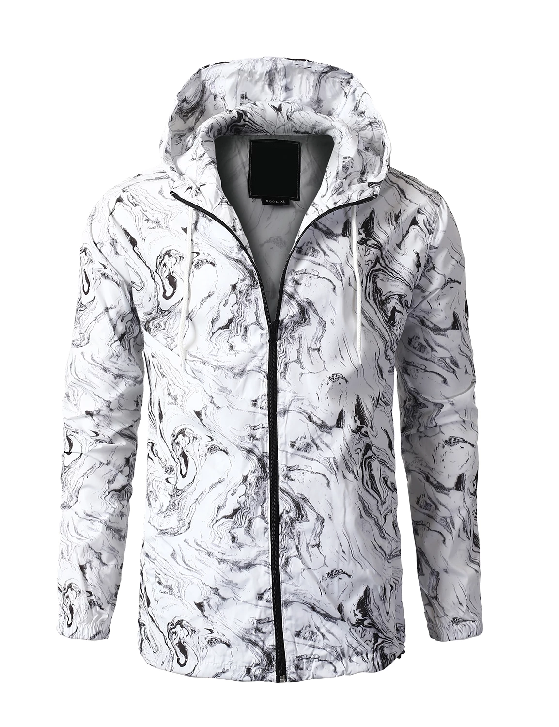 Men's Camo Full-Zip Water-Resistant Lightweight Windbreaker