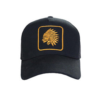 MEN'S-CHIEF-HEAD-SNAPBACK-ADJUSTABLE-MESH-TRUCKER-HAT-(YF8TRUCBUR1-BLACK) - Beautiful Giant