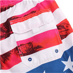Men's Beach Vacation Swimwear  Shorts (BGT 2026-RED) - Beautiful Giant
