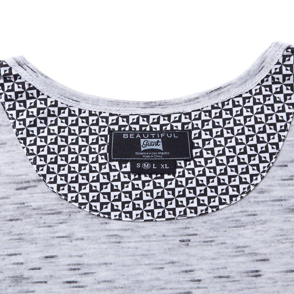 Men's T-shirt Essentails High-tech Crewneck Breathable Running Stripe Top-WHITESPECKLE - Beautiful Giant
