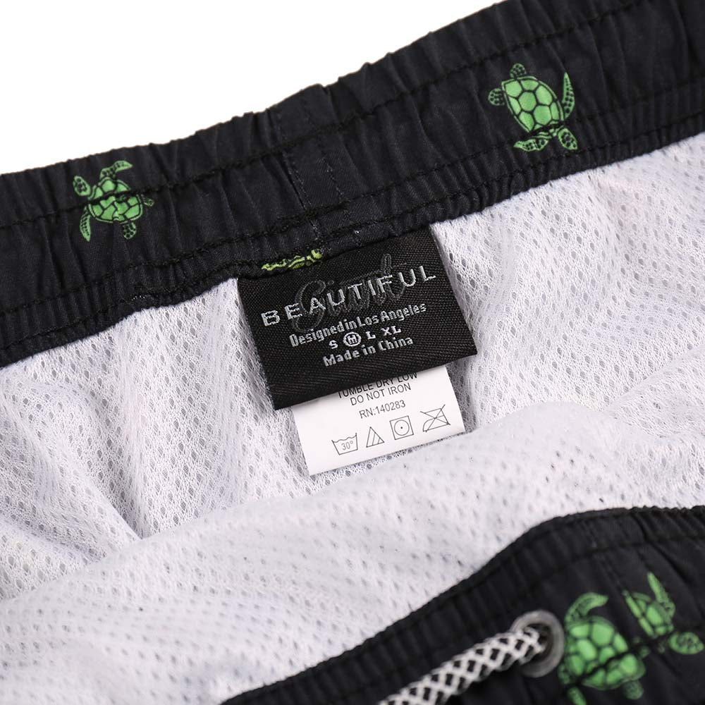 Boy's-Kid-Family-Match-Quickly-Dry-Mesh-Lining-Swim-Breathable-Shorts-(BGBT-2020-BLACK153) - Beautiful Giant